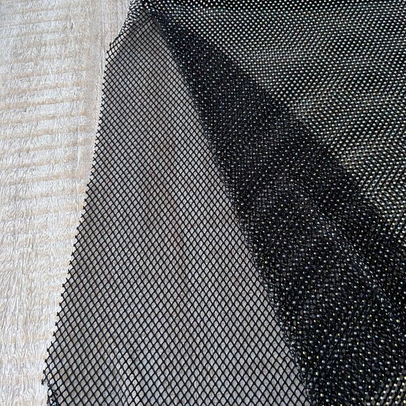 Miss Selfridge black diamante/beads mesh goth maxi skirt size 14 - Picture 5 of 11